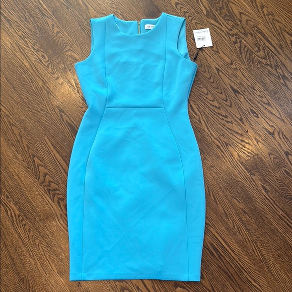 Calvin Klein Dresses & Skirts - Calvin Klein Blue Crew Neck Sheath Dress